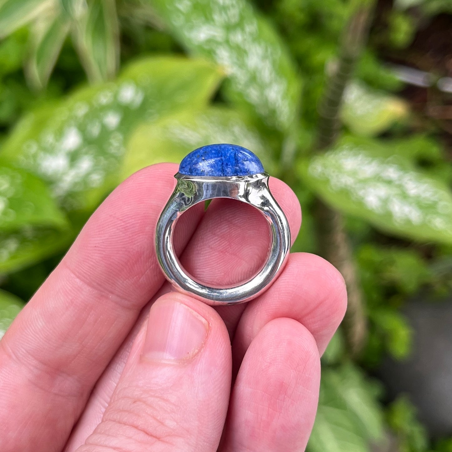 Natural Lapis Lazuli mens Ring