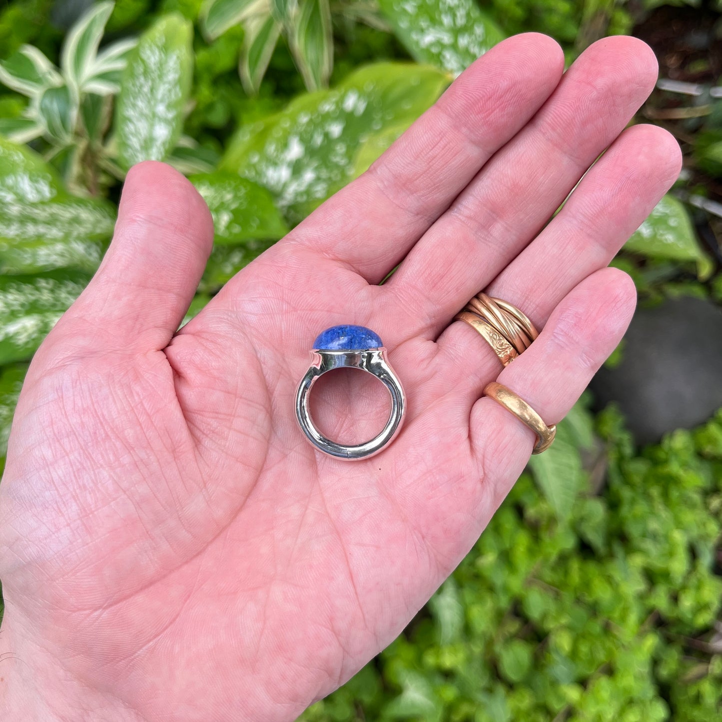 Natural Lapis Lazuli mens Ring