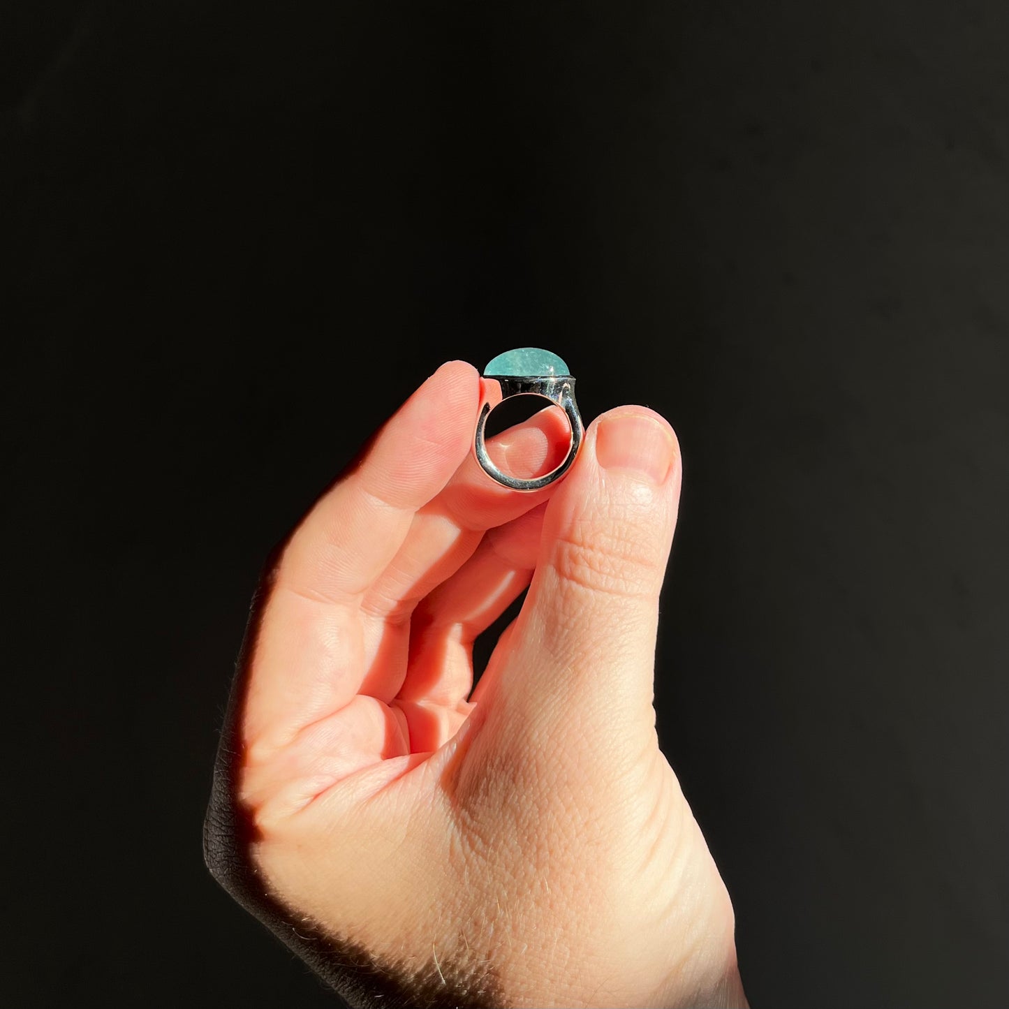 Natural Aquamarine Cabochon Ring