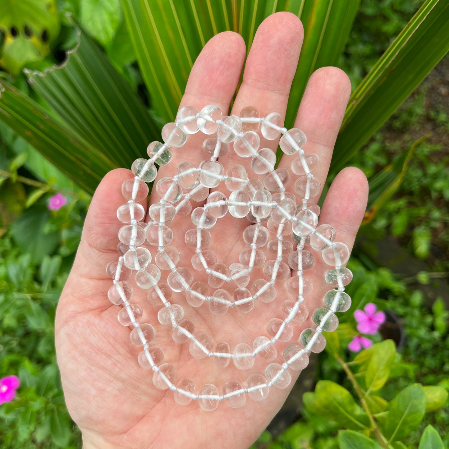 Natural Rock Crystal Batti Shaped Beads