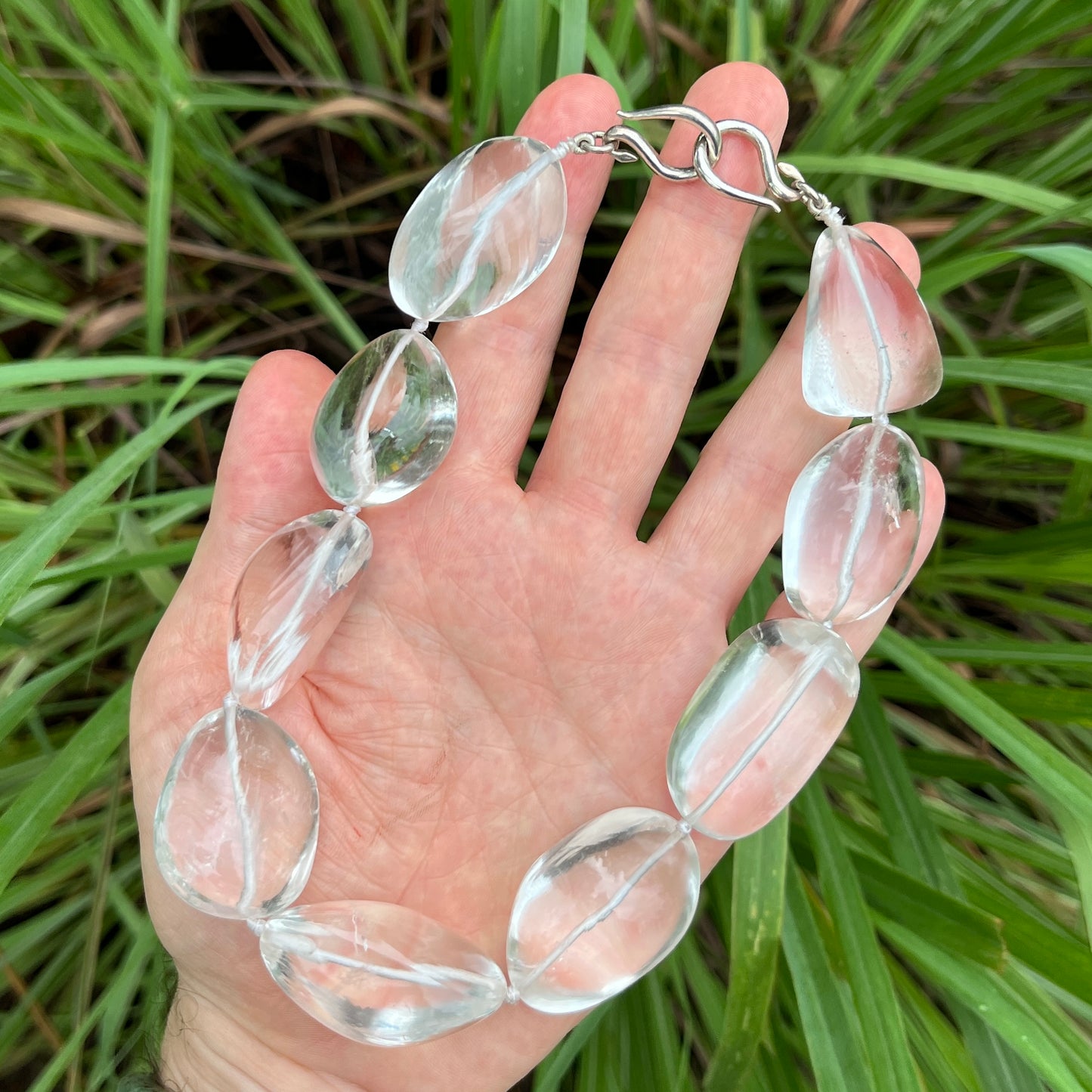 Natural Rock Crystal XL Pebble Necklace