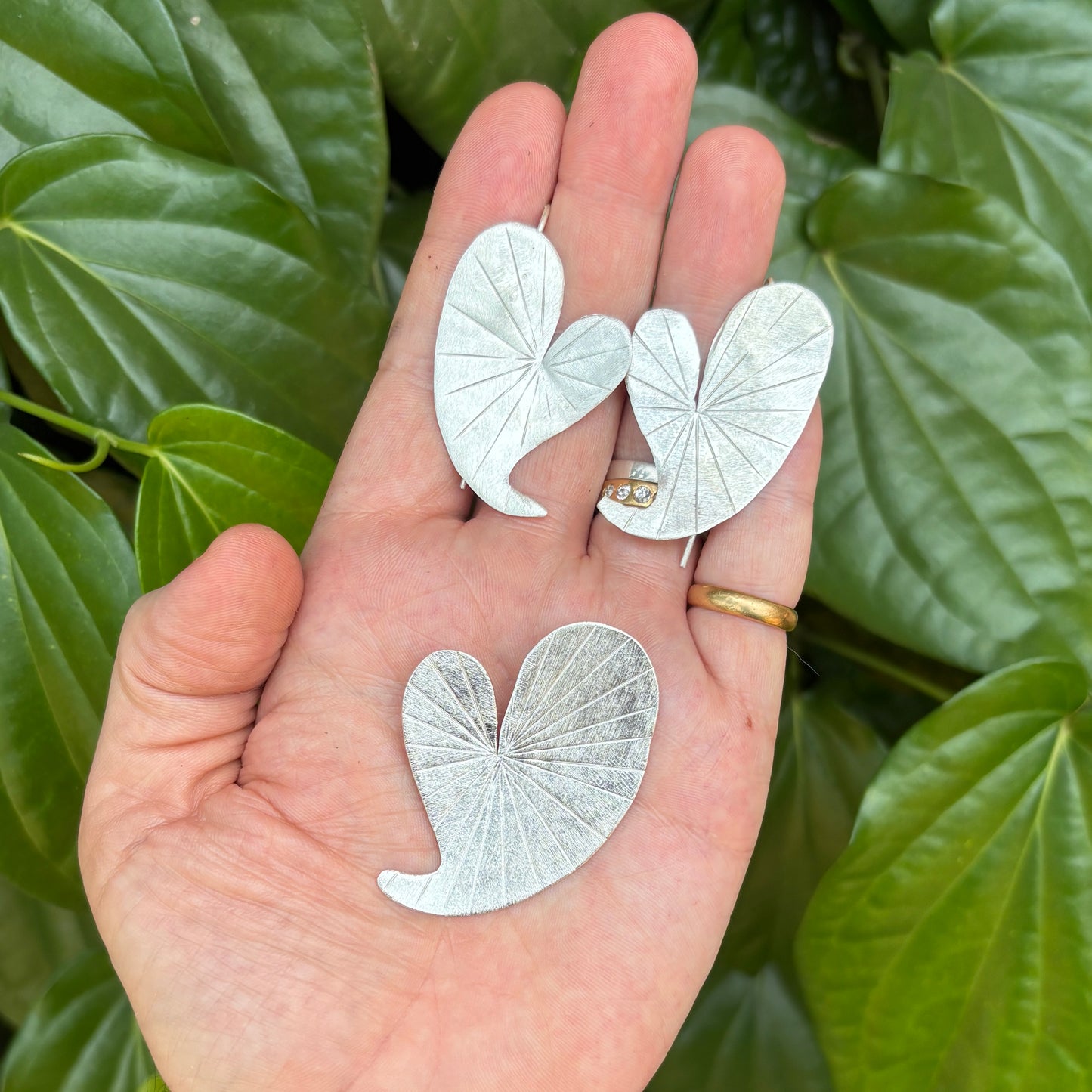 Betel Leaf Earrings in Sterling Silver