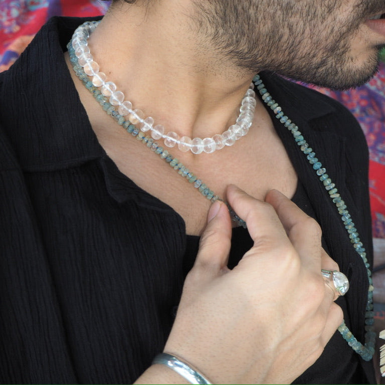 Short Strand Of Rock Crystal Beads.