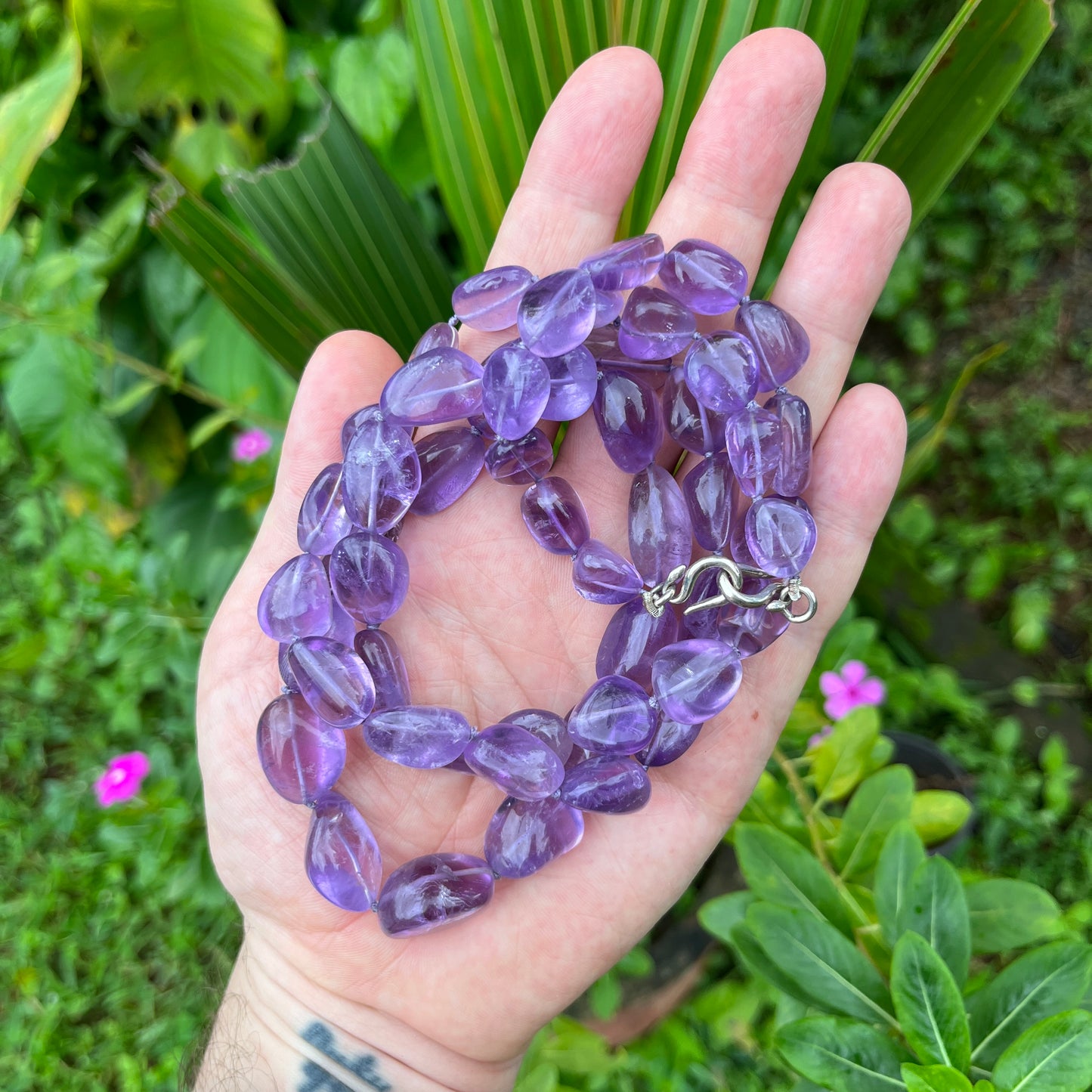 Long Strand Of Amethyst Pebbles