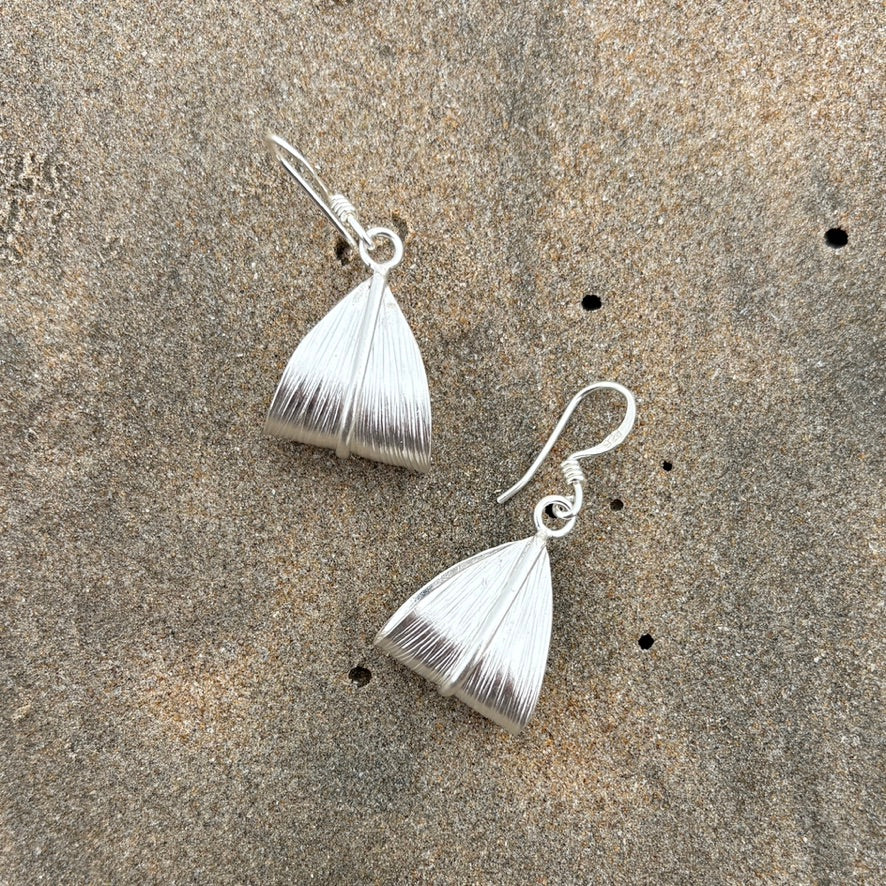 Cinnamon Leaf Earrings in Sterling Silver