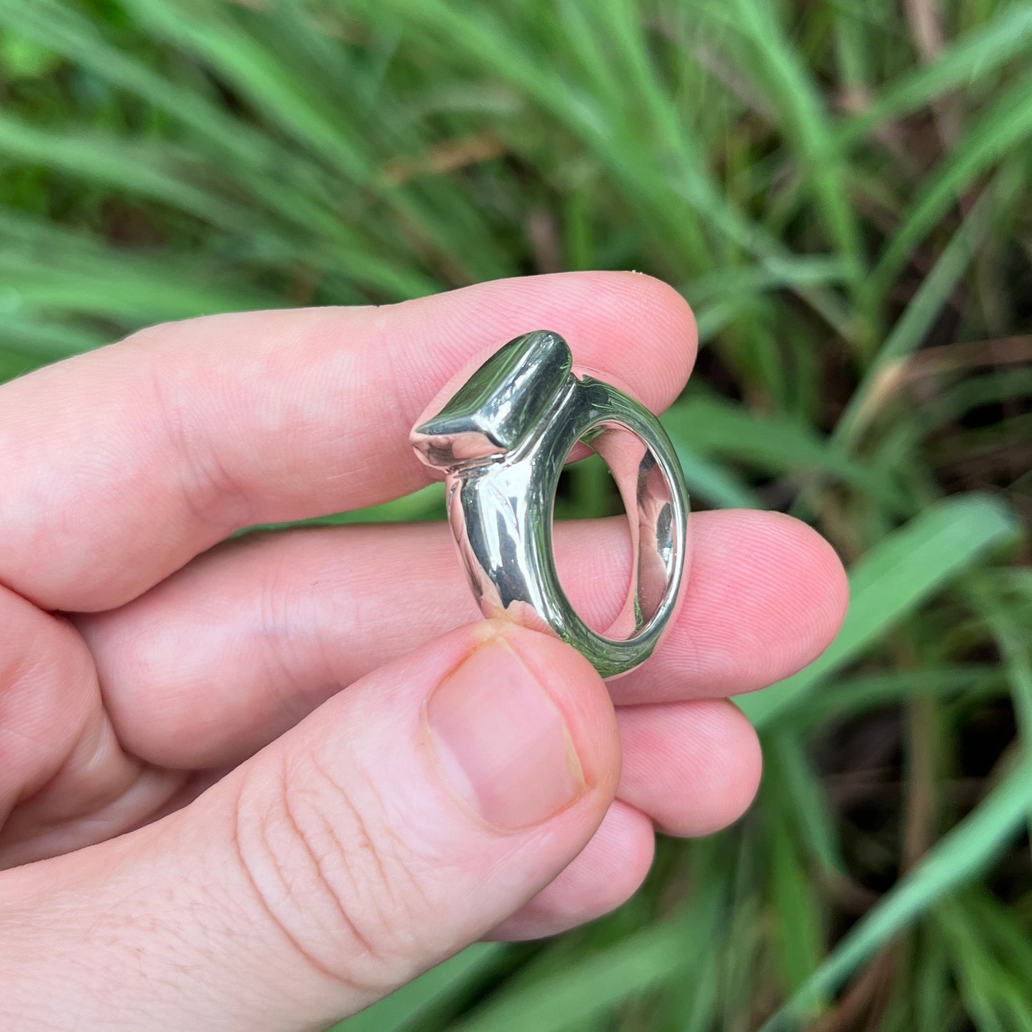Heavy Carved Silver Ring
