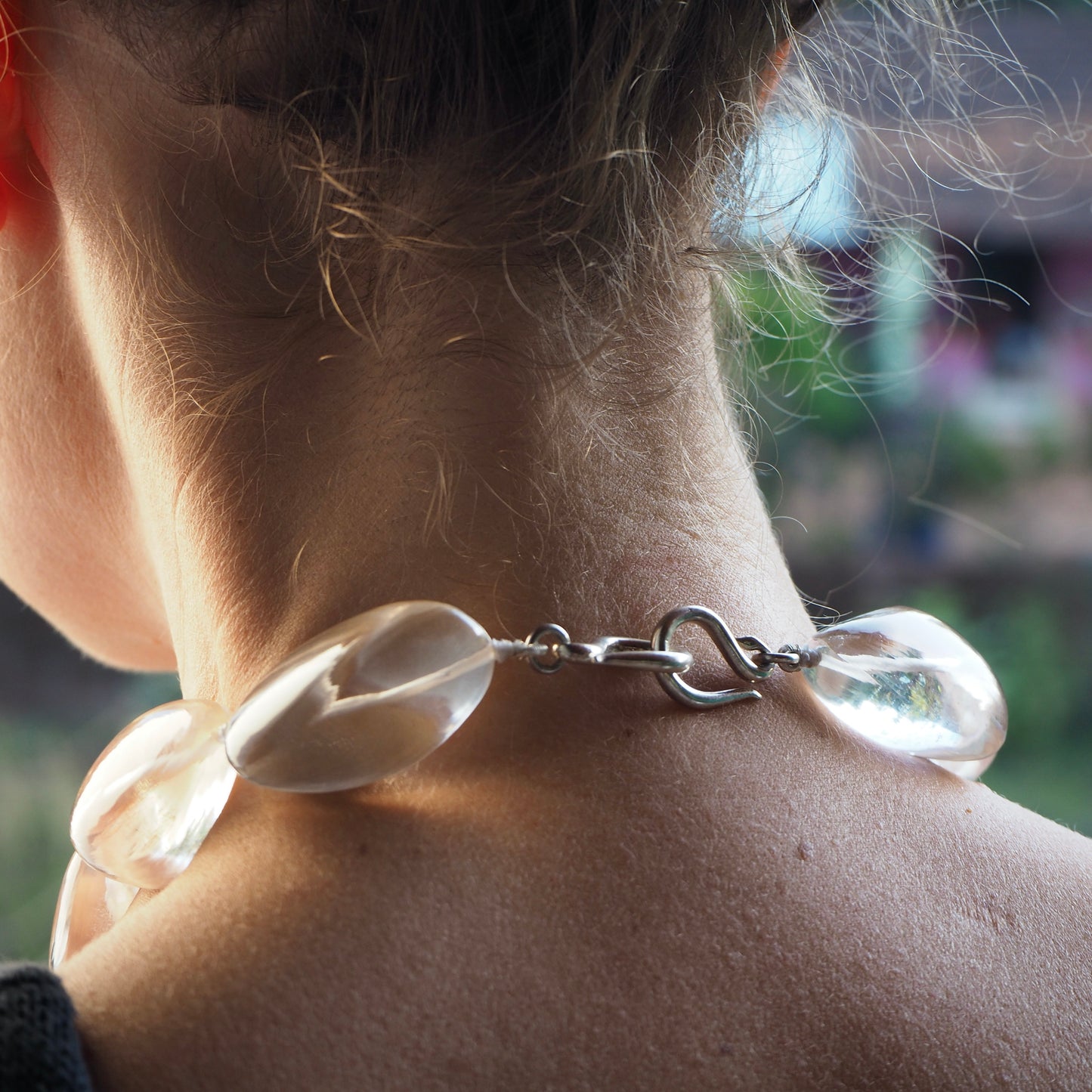 Natural Rock Crystal XL Pebble Necklace.