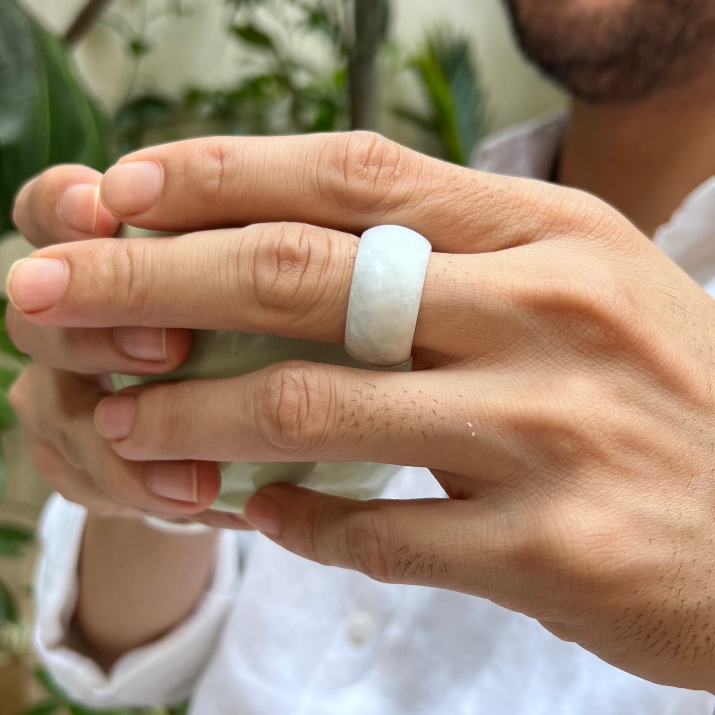 White Jade Ring (natural)