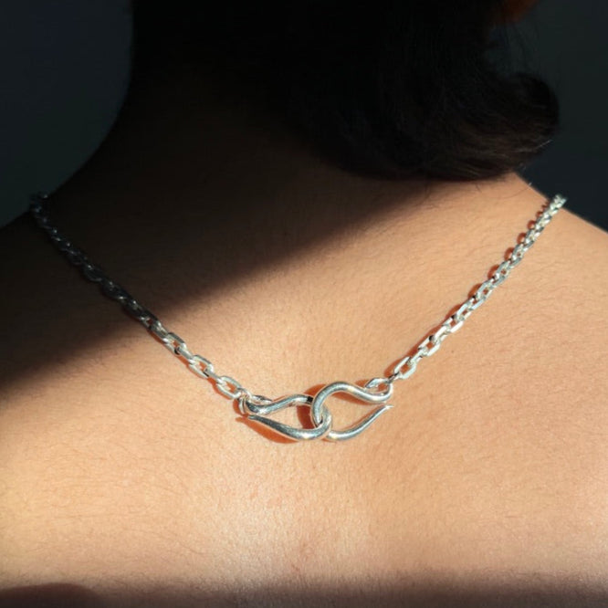 Nargis Faceted Cable-Link Silver Chain (Unisex)