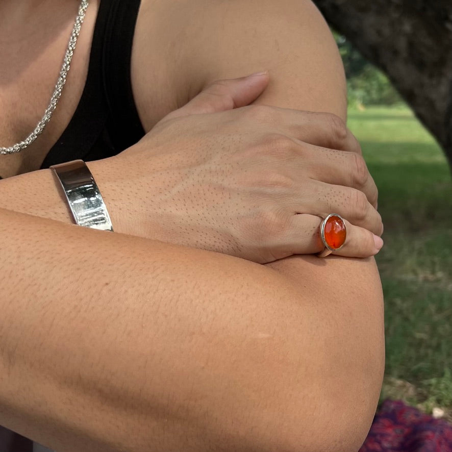 Natural Carnelian Dome Ring.