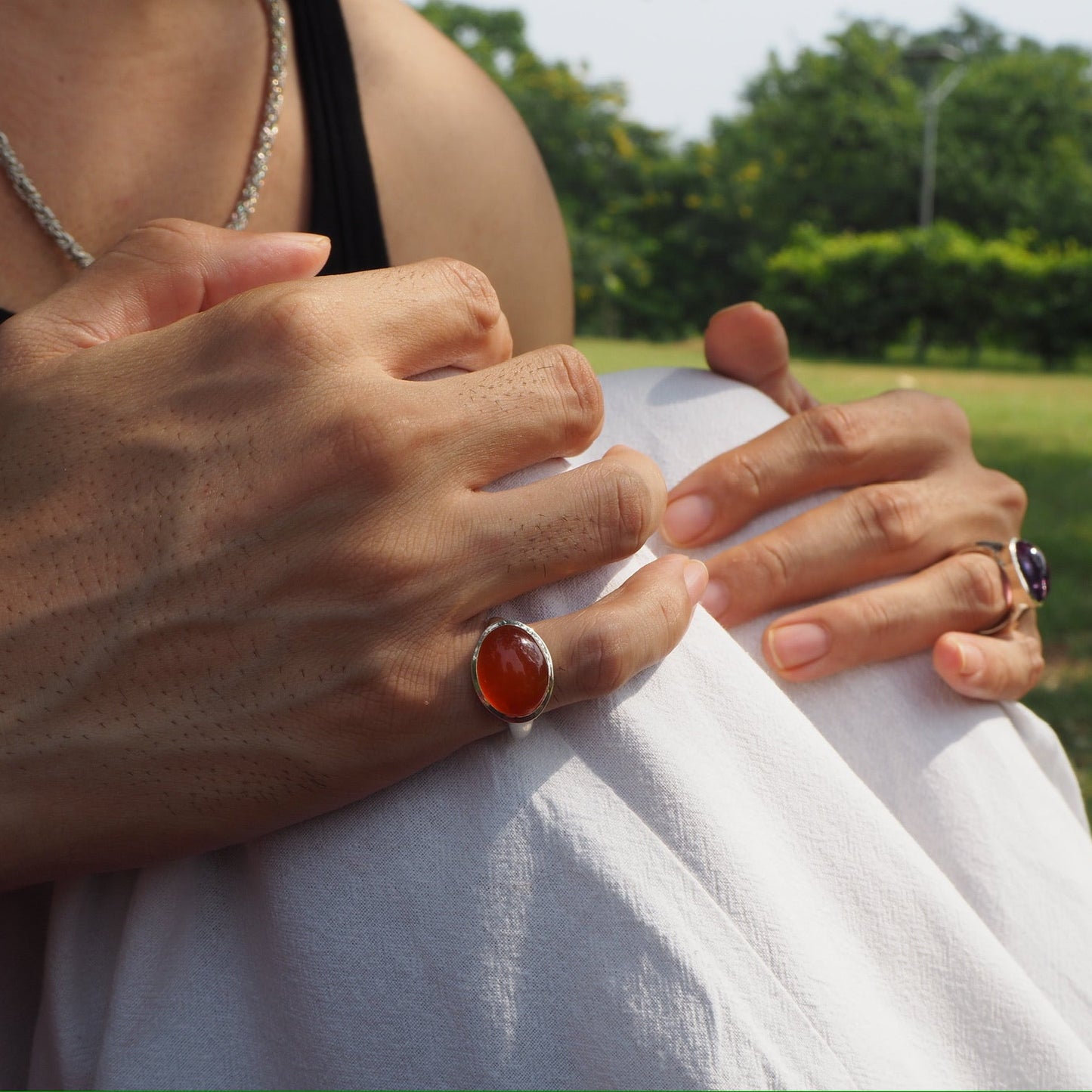 Natural Carnelian Dome Ring.