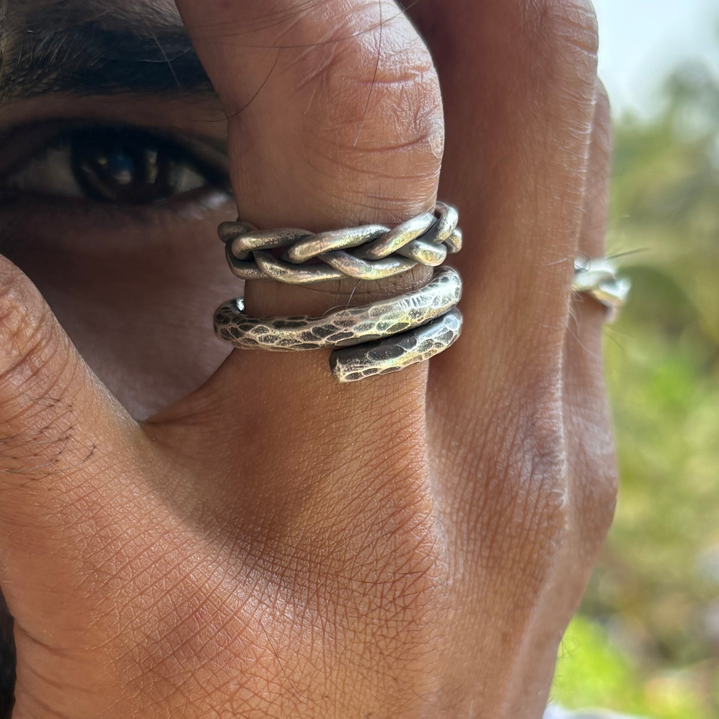 Handmade Hammered Sterling Silver Wrap Ring