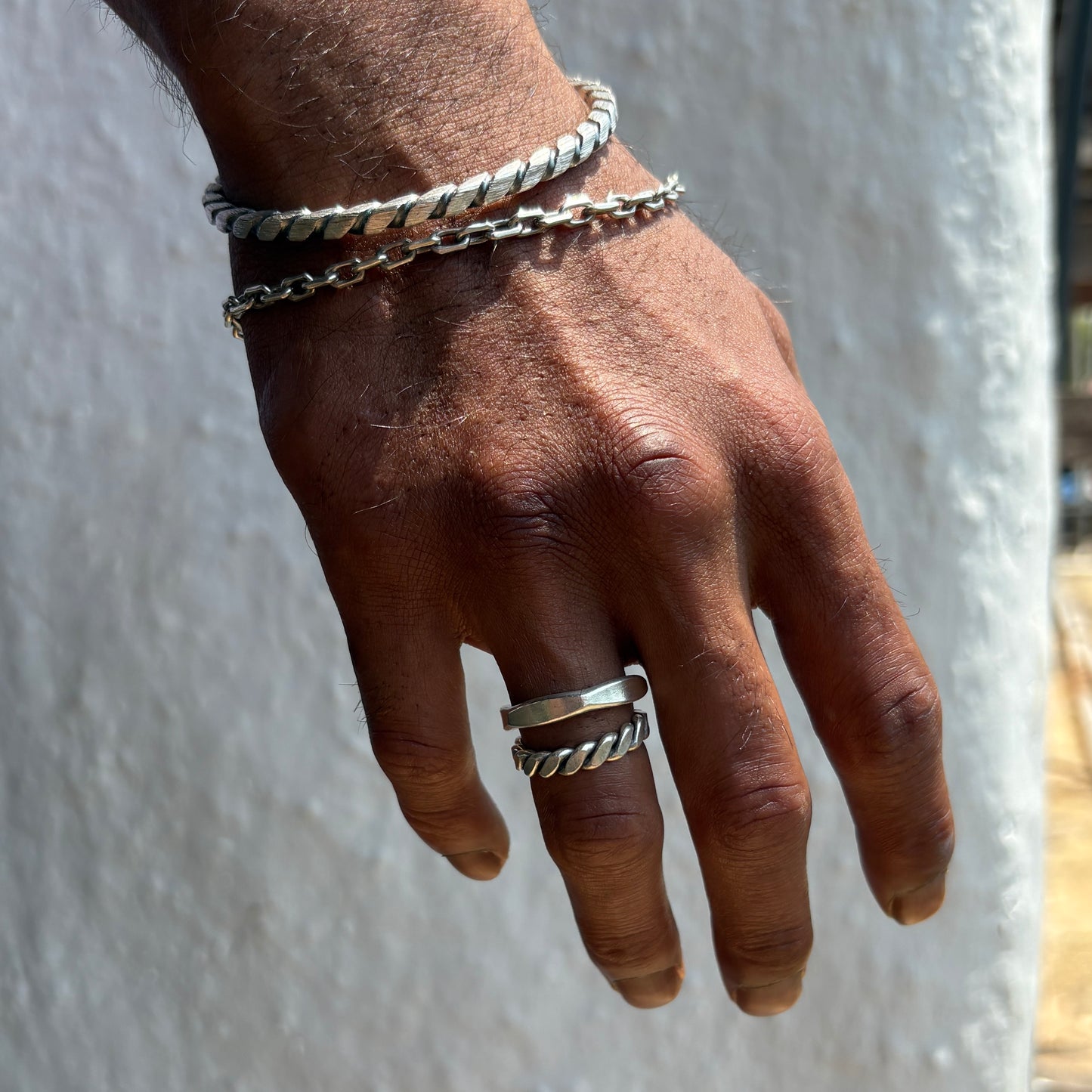 Handmade, Adjustable Double Wire Sterling Silver Ring