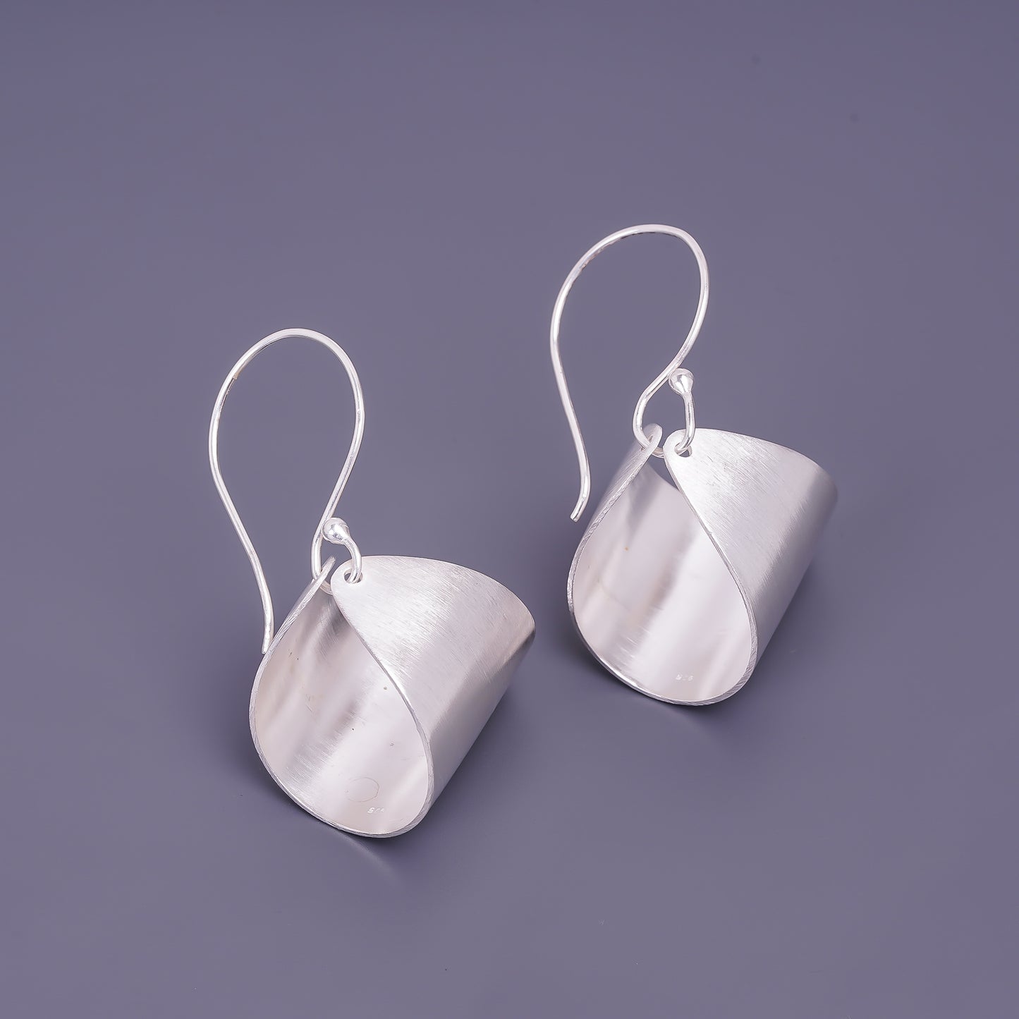 women sterling Silver Fold Earrings