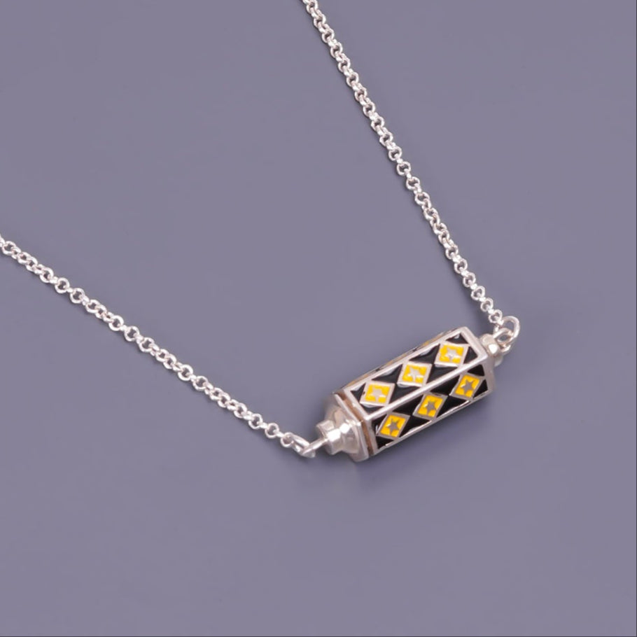 taweez unisex enamel pendant chain necklace