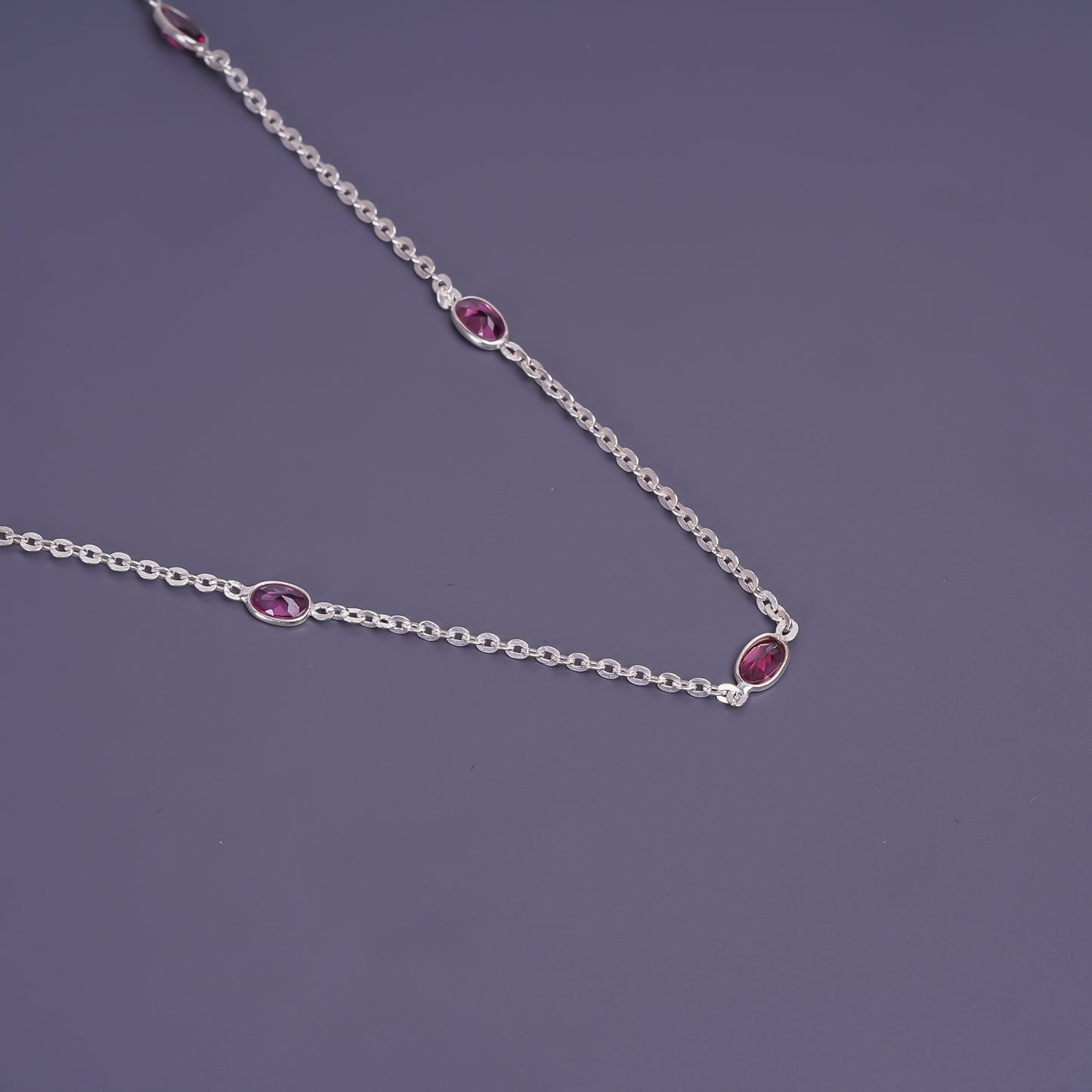 garnet unisex sterling silver choker necklace