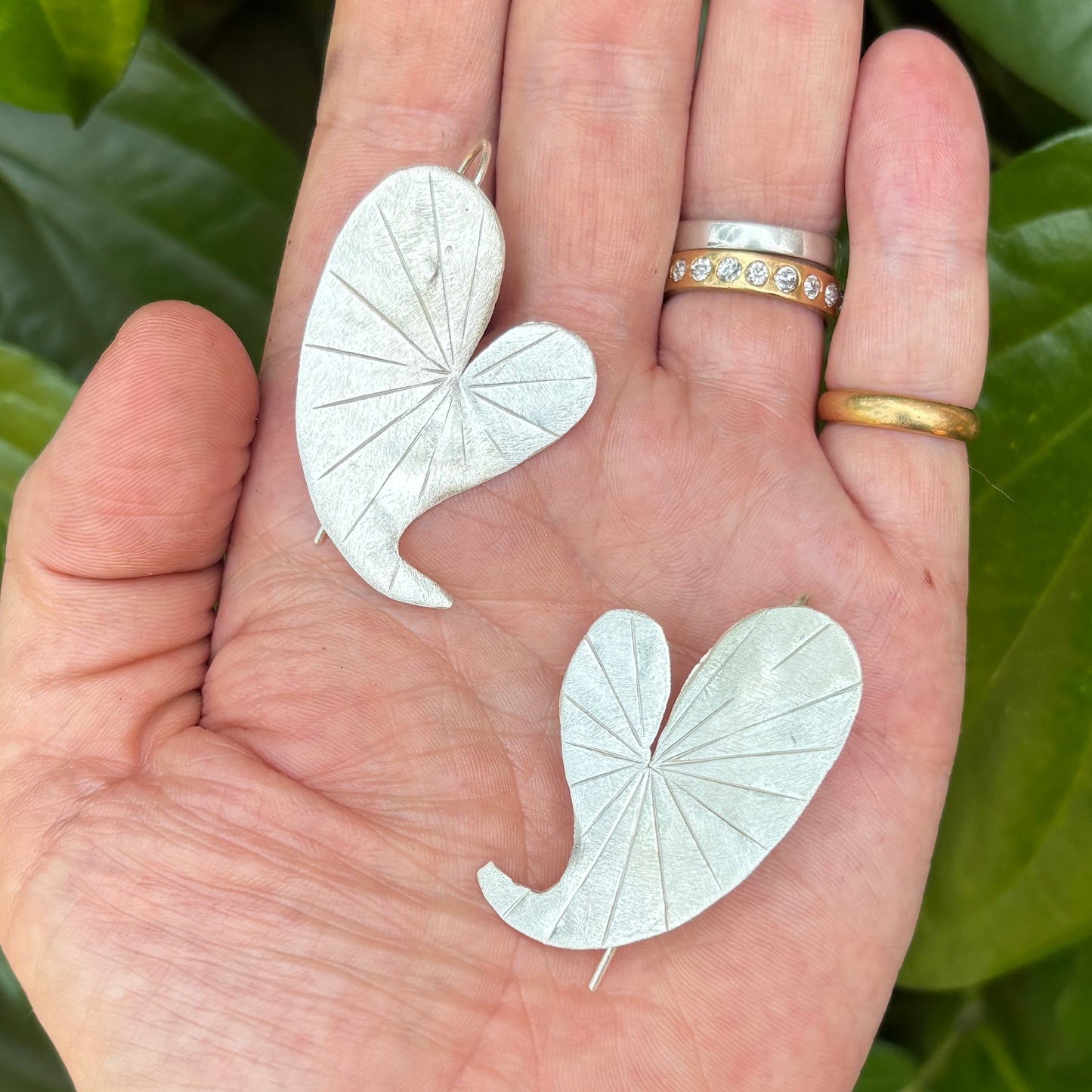 handmade leaf earrings