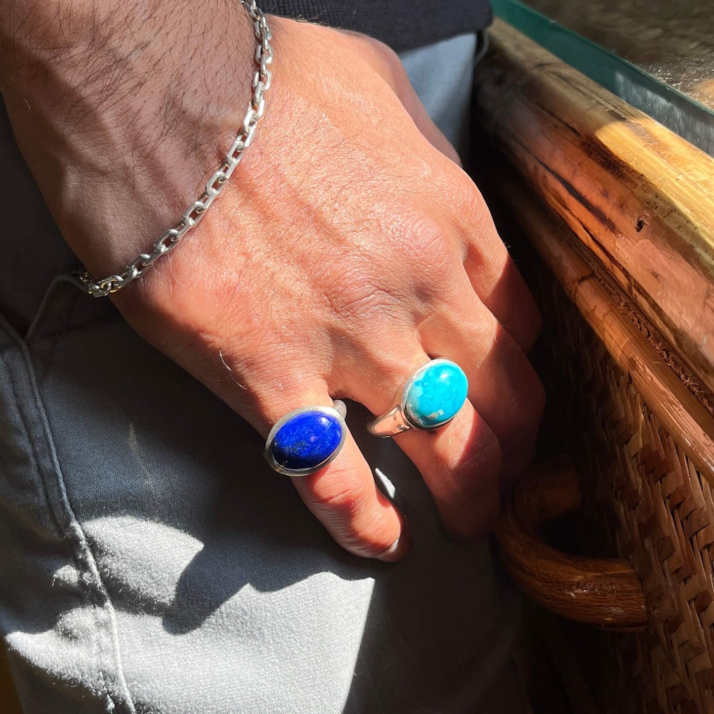 Irani Turquoise Cabochon Ring (wide band limited edition).