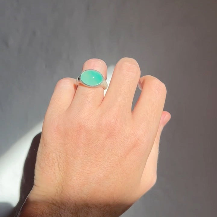 sterling silver chrysoprase ring