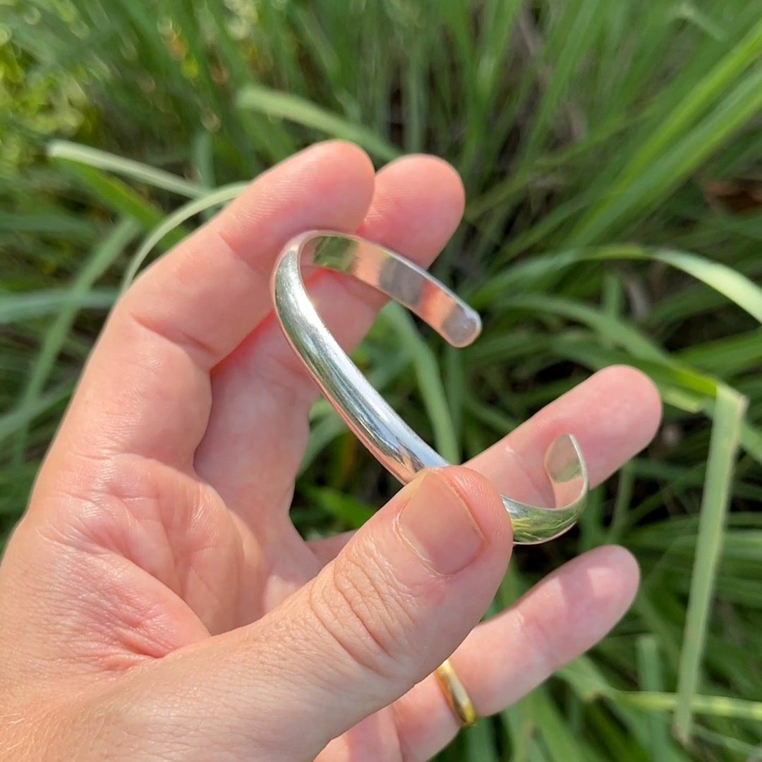 Mens sterling silver cuff 8mm