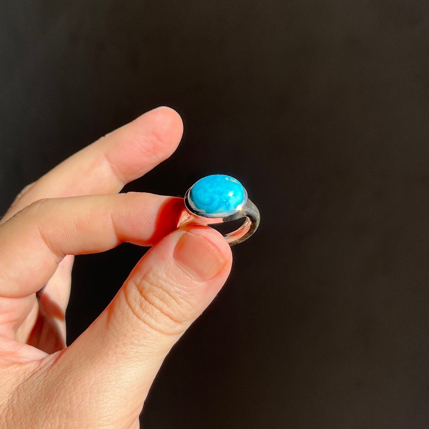 Blue Turquoise Silver Ring