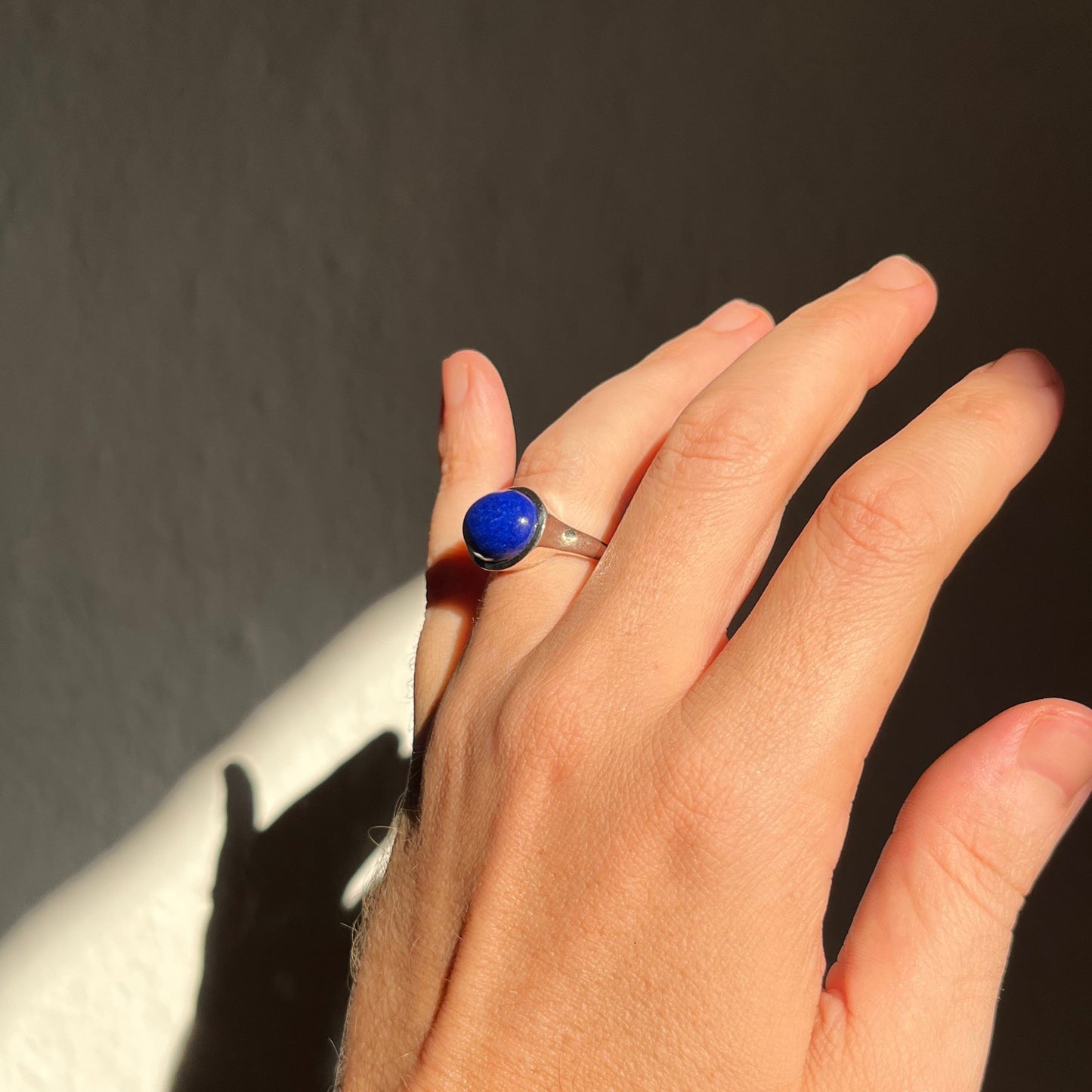Natural Lapis Lazuli silver Ring