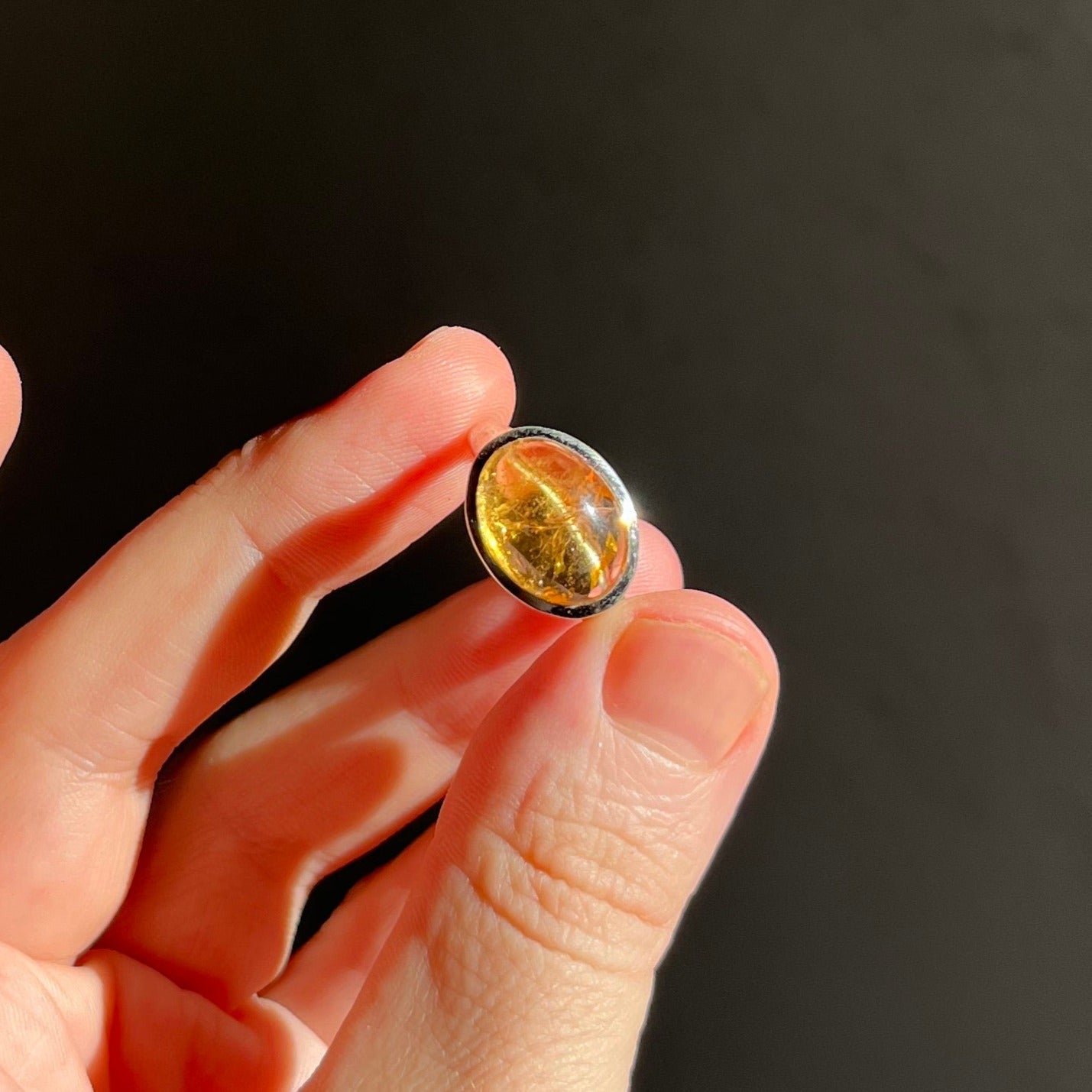 citrine silver ring