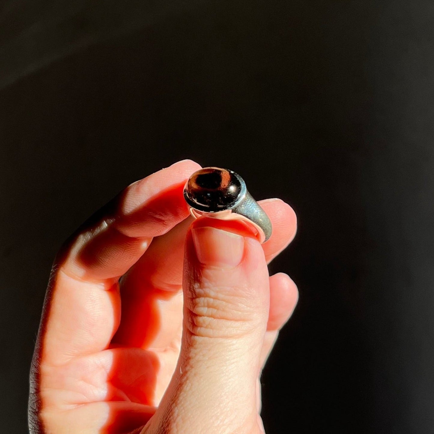smokey quartz silver ring