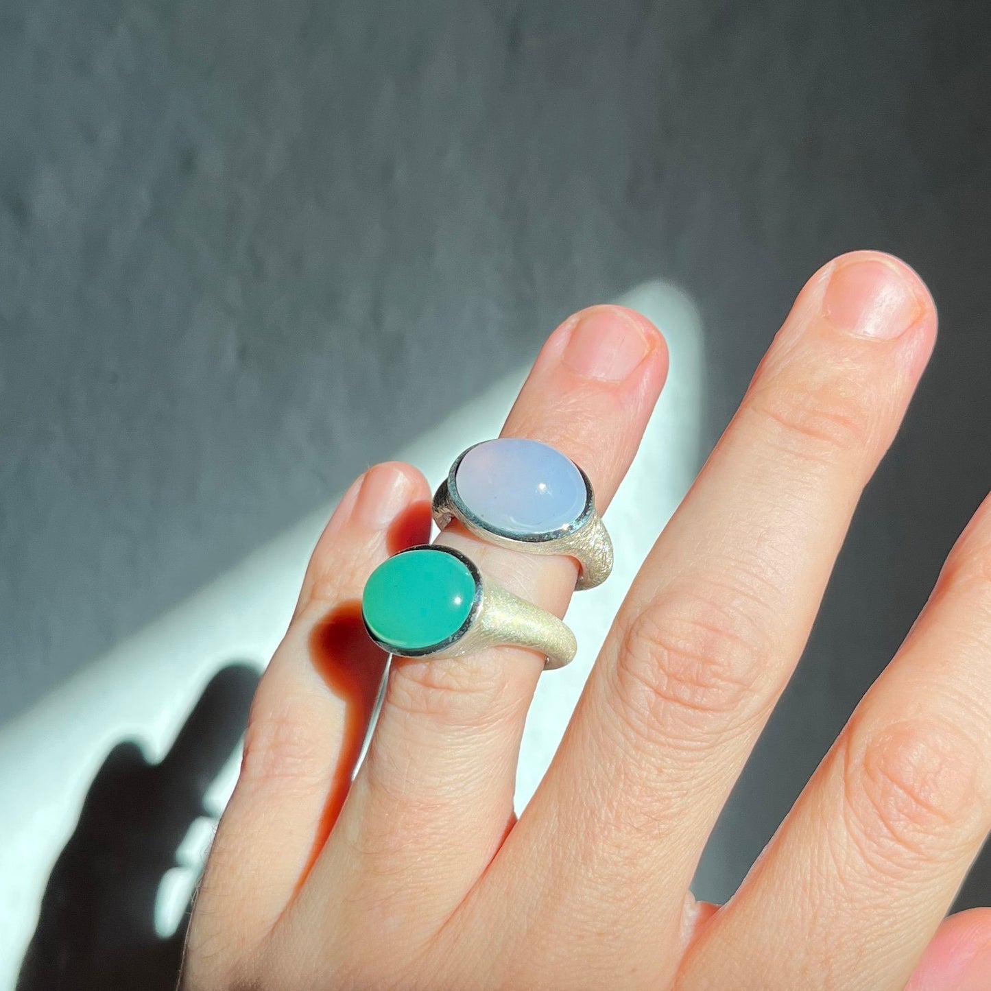 chalcedony silver ring