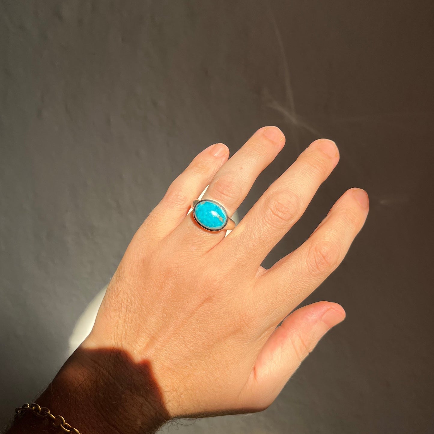 Blue Turquoise Silver Ring