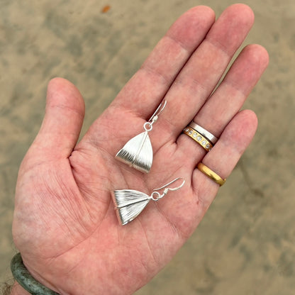Cinnamon Leaf Earrings in Sterling Silver