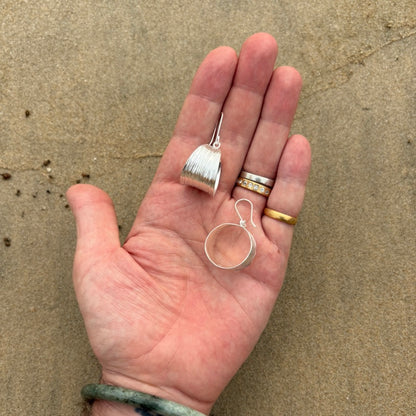 Tree Bark Sterling Silver Earrings
