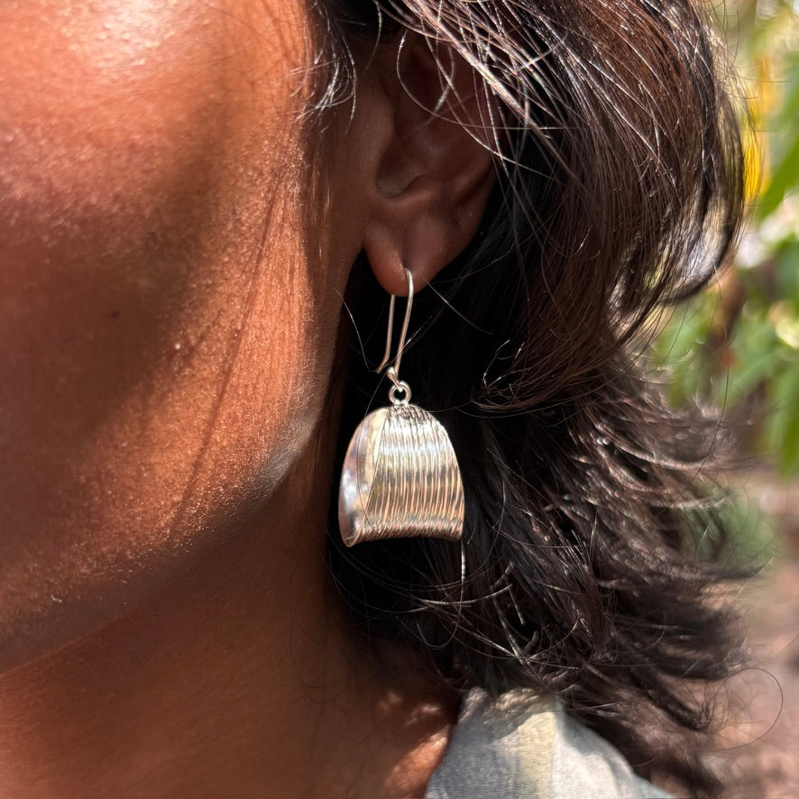 Tree Bark Sterling Silver Earrings