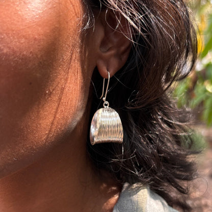 Tree Bark Sterling Silver Earrings