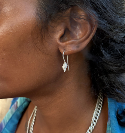 Om Shell Earrings in Sterling Silver