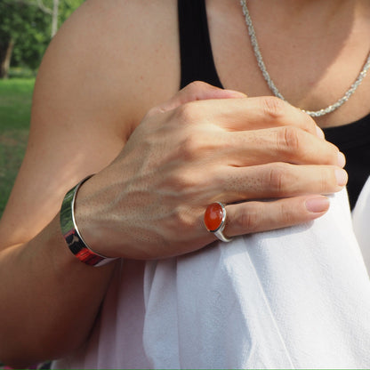 Natural Carnelian Dome Ring.