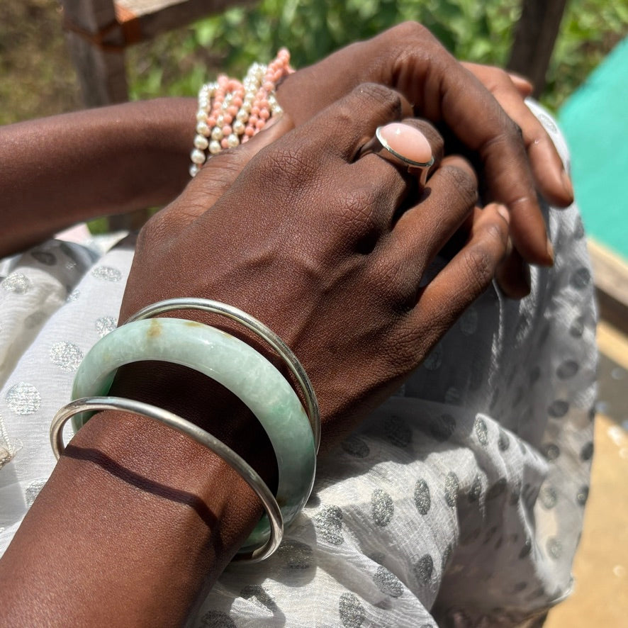 Sterling Silver Bangle 2 Piece Set (S).