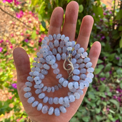 Long Strand of Chalcedony Beads.