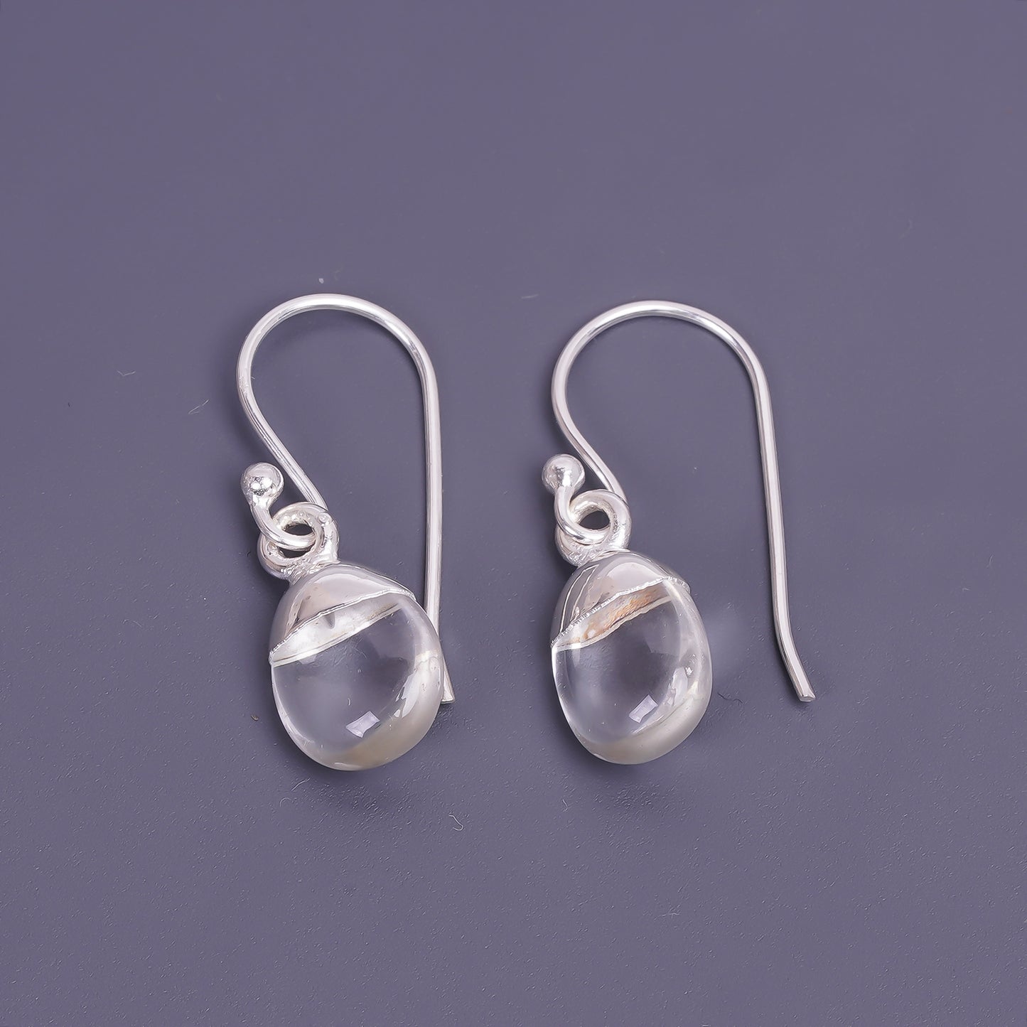 dew drop rock crystal earings unisex