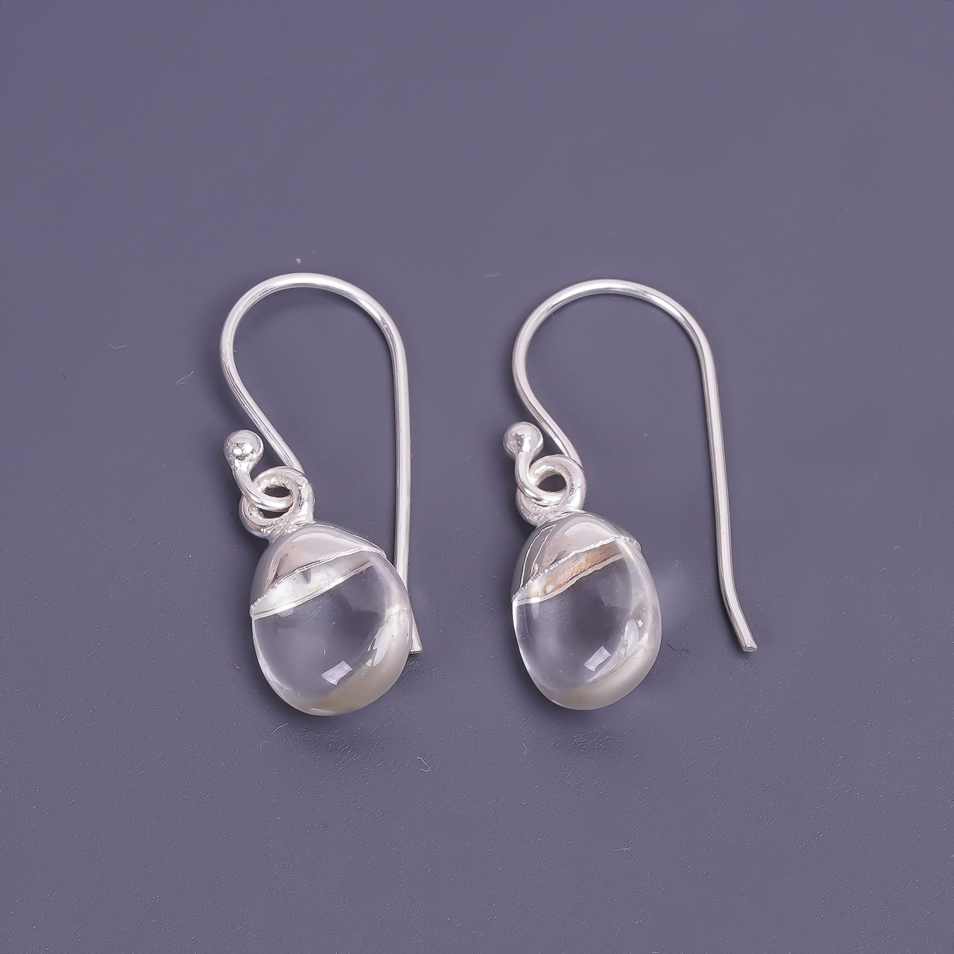 dew drop rock crystal earings unisex