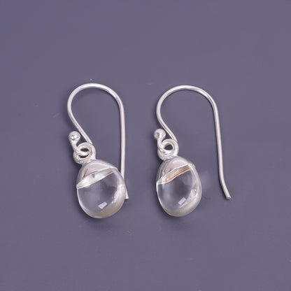 dew drop rock crystal earings unisex