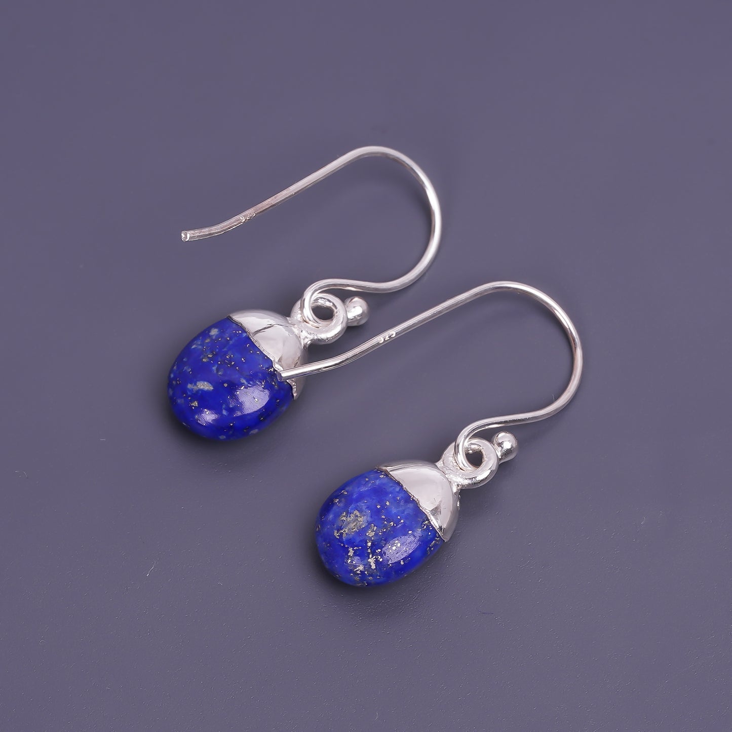 dew droplet lapis lazuli earings unisex