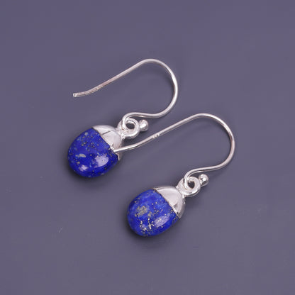 dew droplet lapis lazuli earings unisex