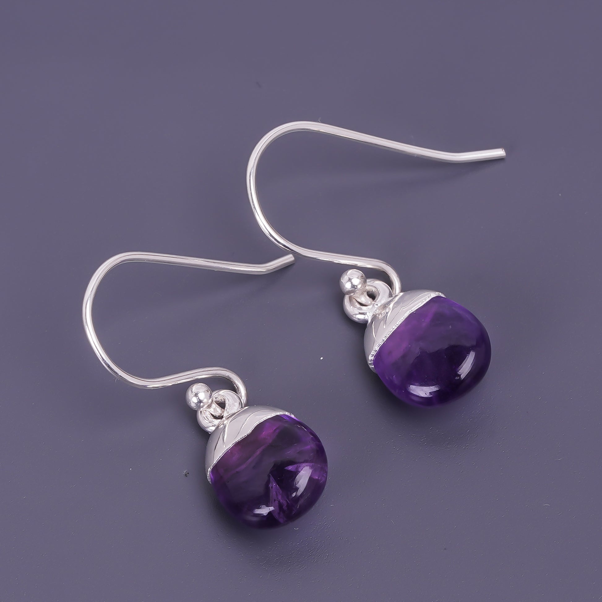 dew droplet amethyst earings unisex