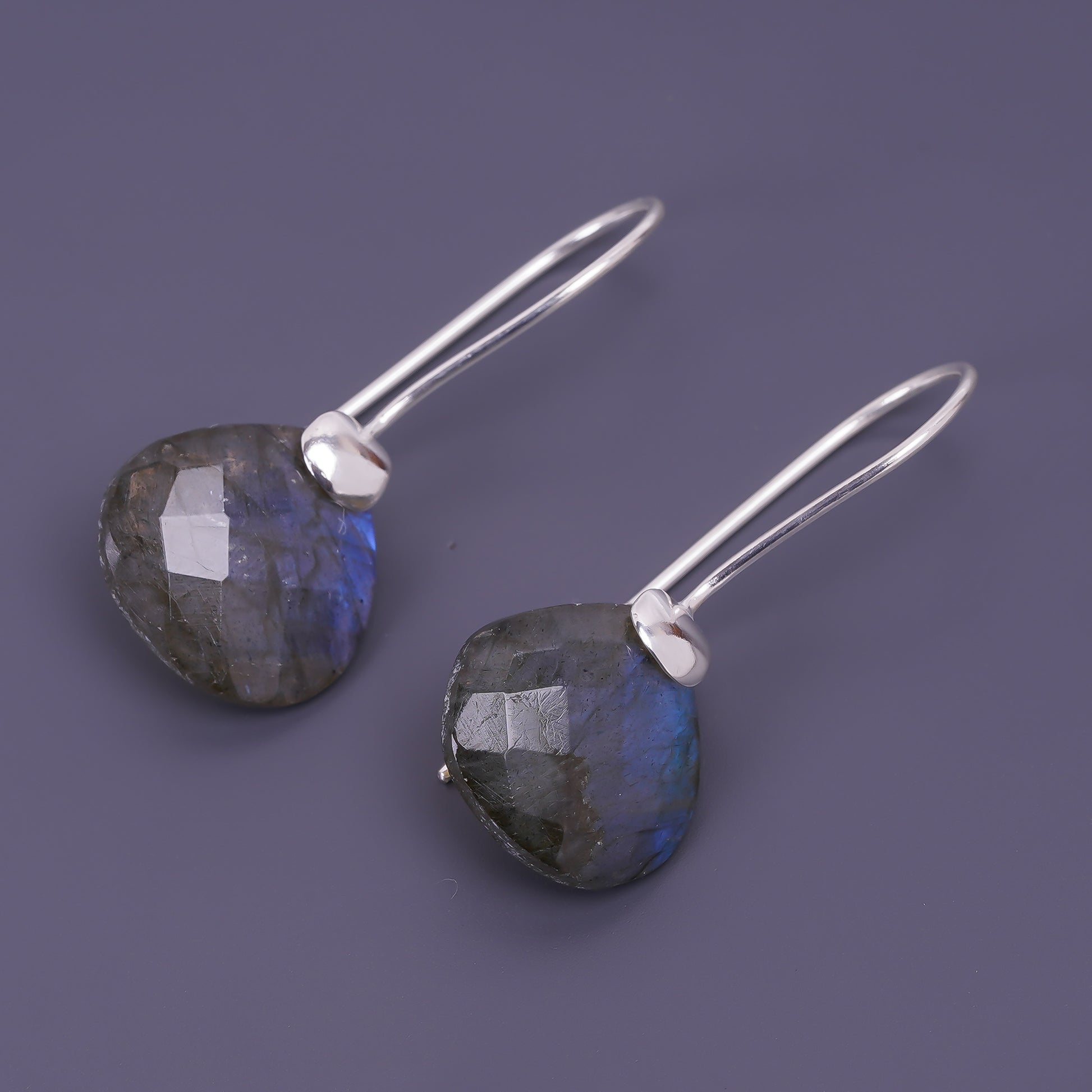 Shepherd Hook sterling silver Labradorite Earrings