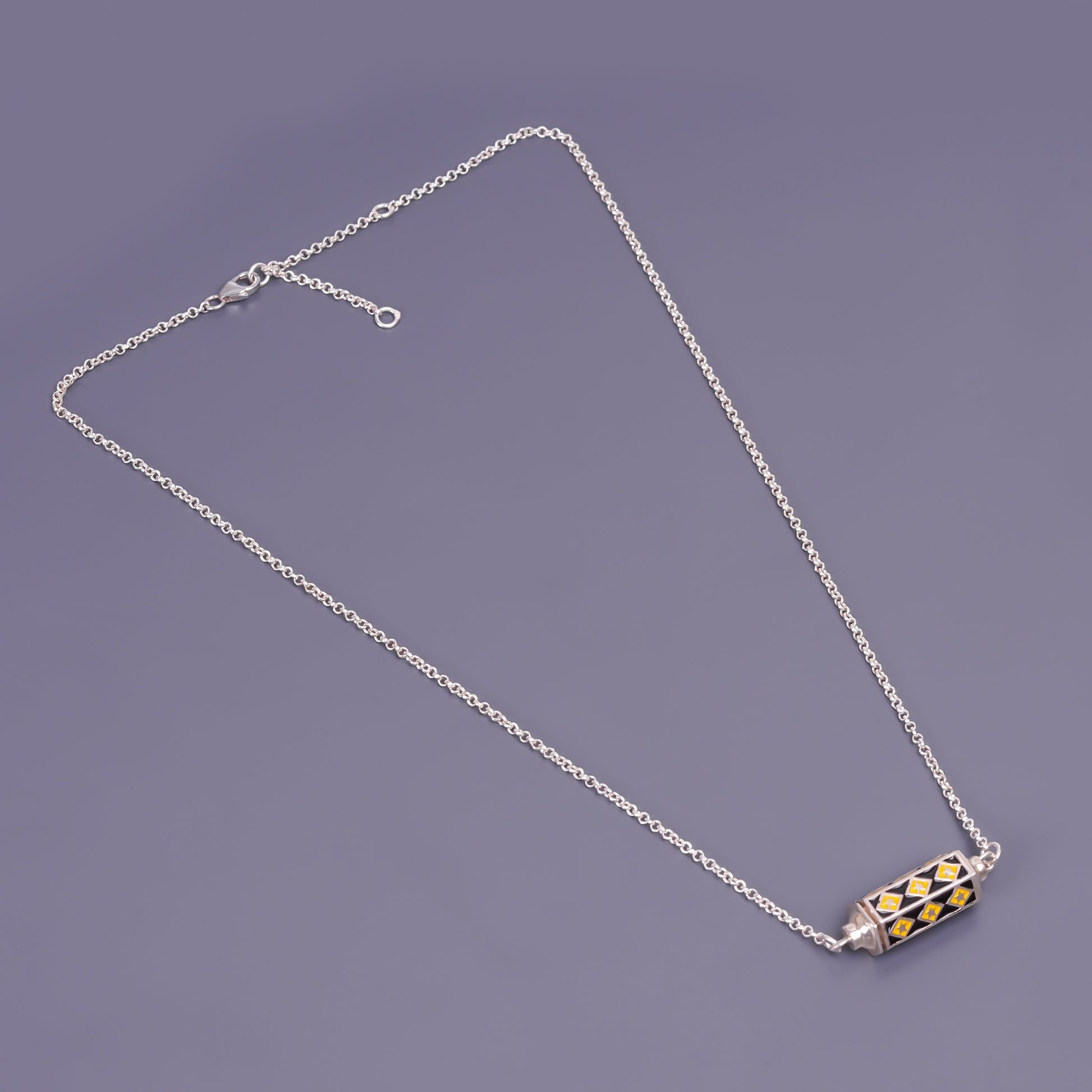 taweez unisex enamel pendant chain necklace