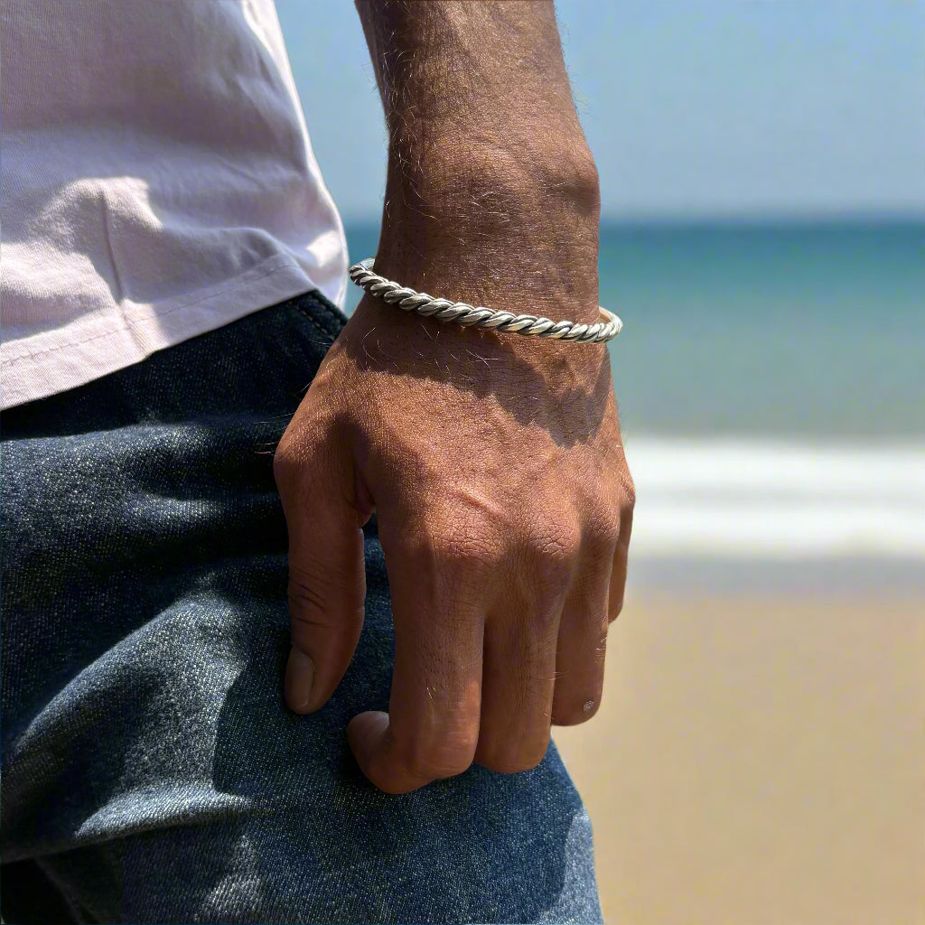 mens silver bangle
