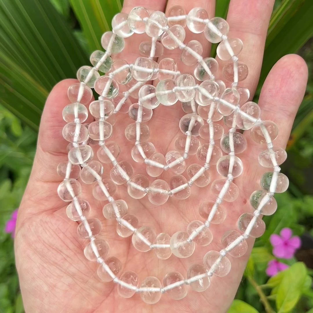 Natural Rock Crystal Batti Shaped Beads