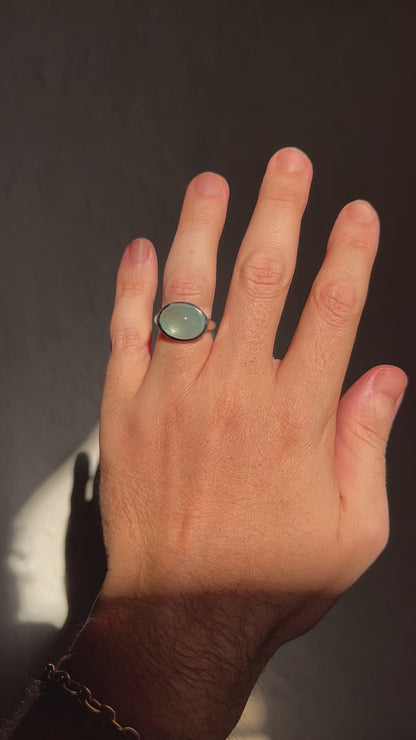 Natural Aquamarine Dome Ring.