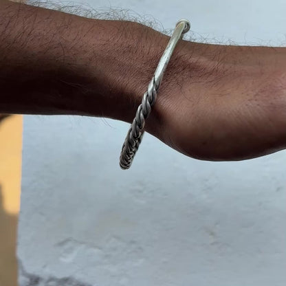 Hand Woven Sterling Silver Cuff/Bangle (adjustable)